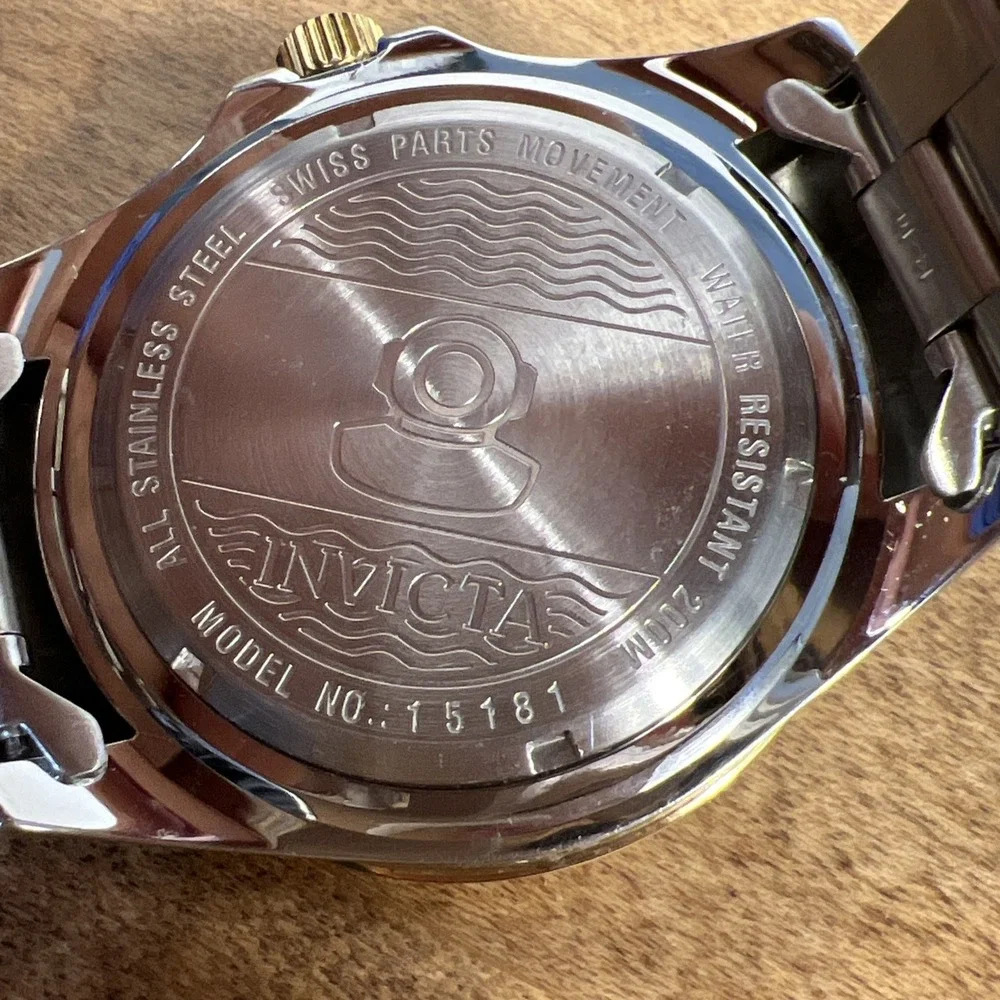 Invicta Pro Diver Two-Tone Stainless Gold Tone‎ Blue Dial Men's Watch